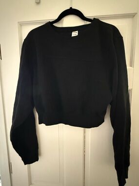 PINK by VS Black Cropped Crewneck Sweatshirt